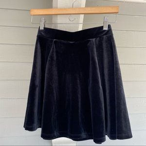 H&M Divided Black Velvet Mini Skirt